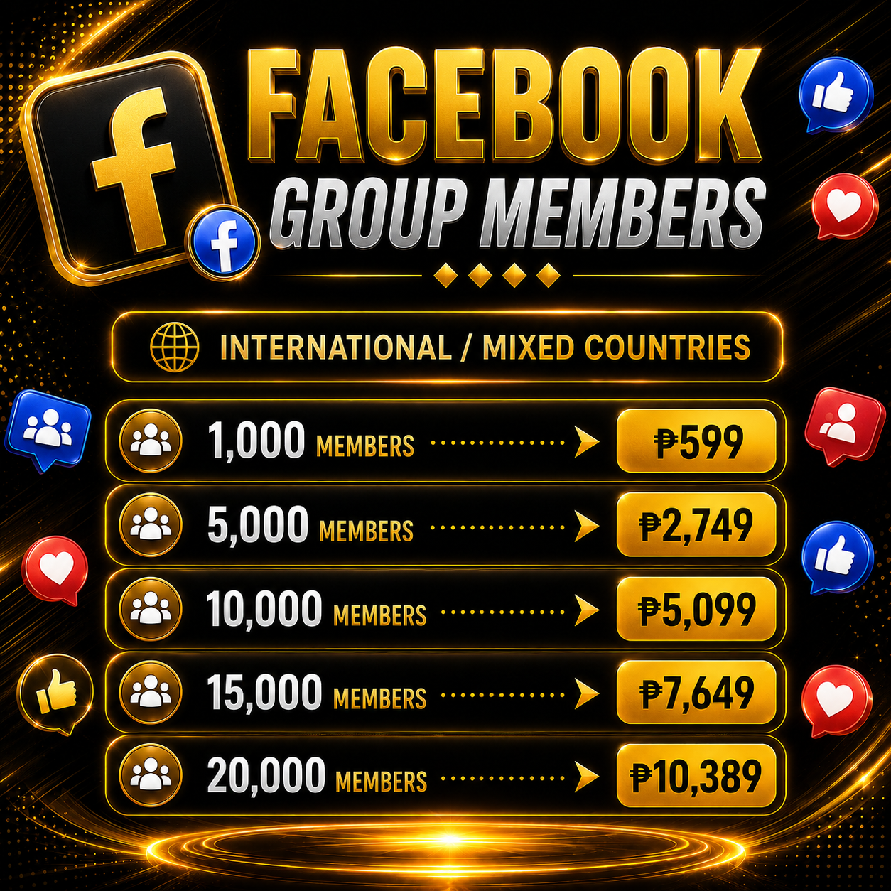 Facebook INTERNATIONAL / MIXED COUNTRIES pricelist 6