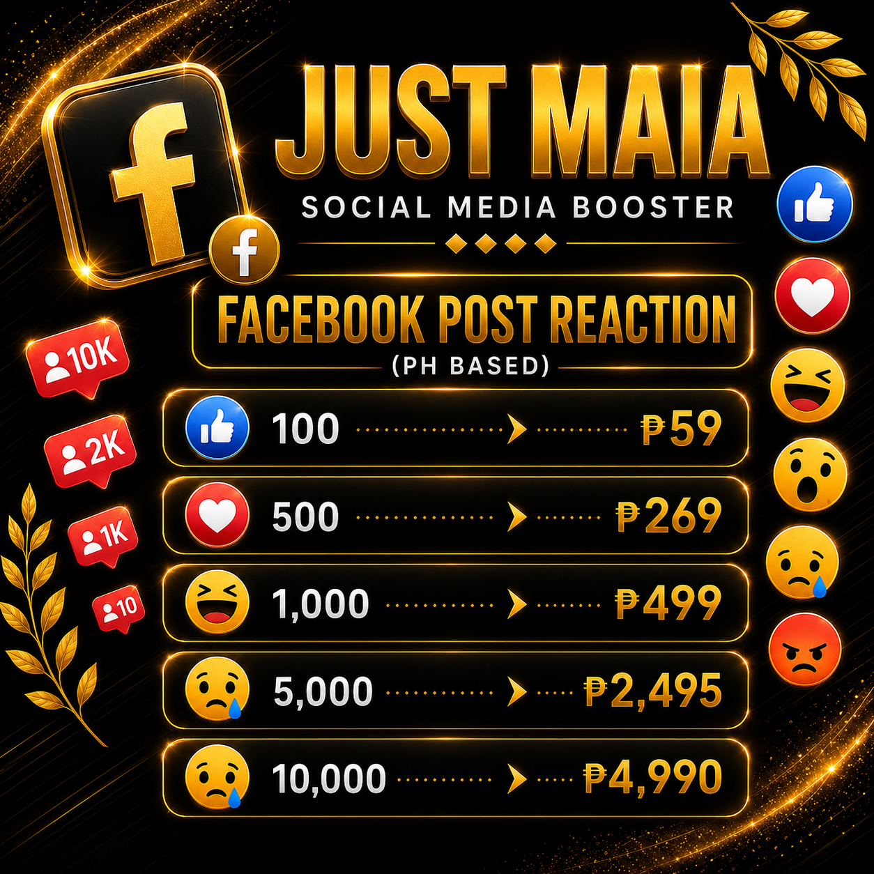 Facebook PH Based pricelist 2
