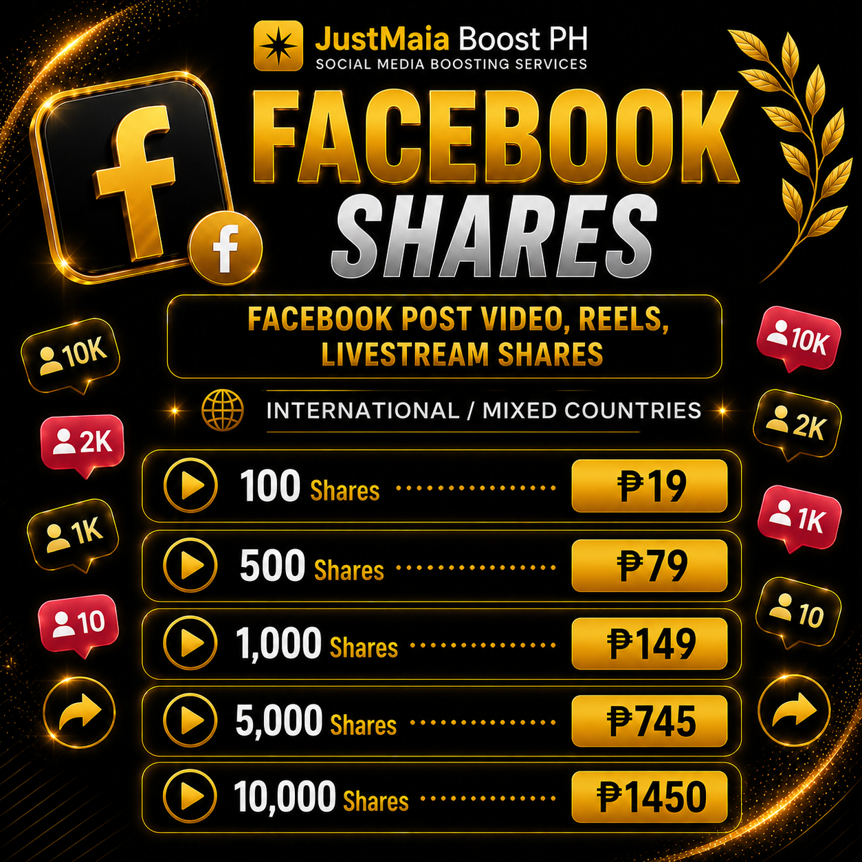 Facebook INTERNATIONAL / MIXED COUNTRIES pricelist 5