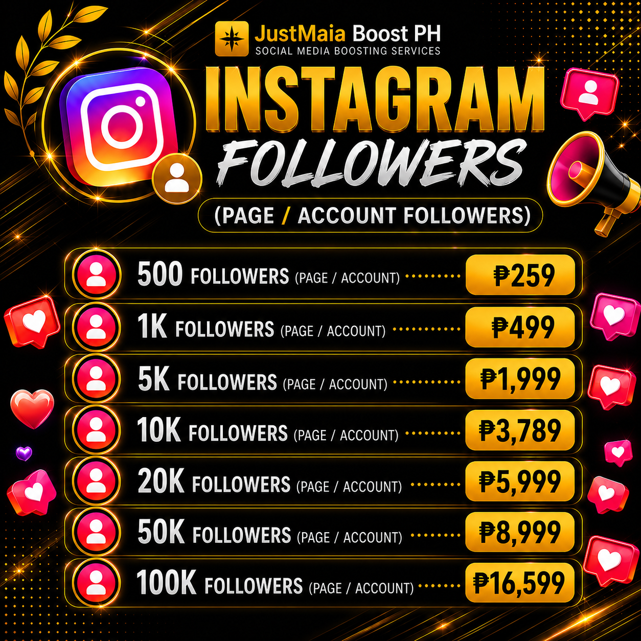 Instagram INTERNATIONAL / MIXED COUNTRIES pricelist 1