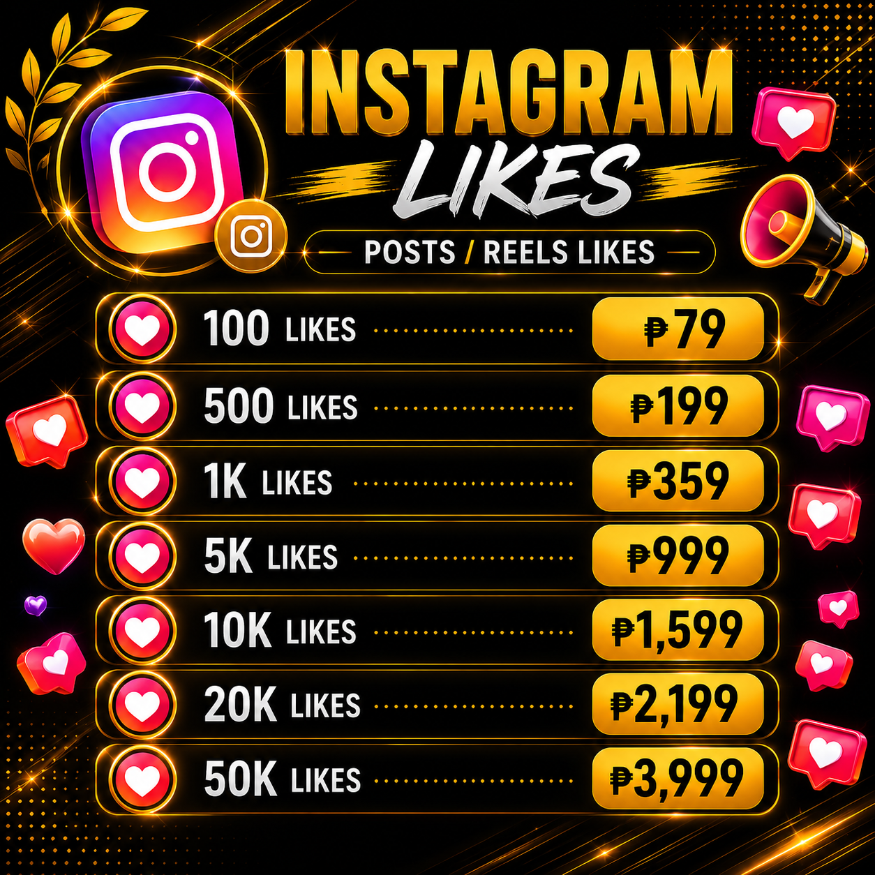 Instagram INTERNATIONAL / MIXED COUNTRIES pricelist 2